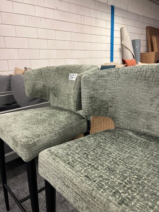 2x Barkruk Indigo Richmond, geweven, Fusion groen